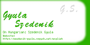 gyula szedenik business card